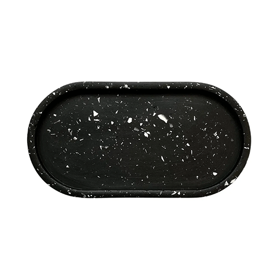 Terrazzo Rolling Tray - black